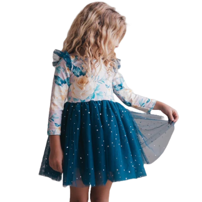 Teal Sparkle Tutu Dress