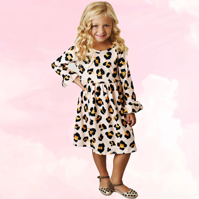 Pink Leopard Twirl Dress